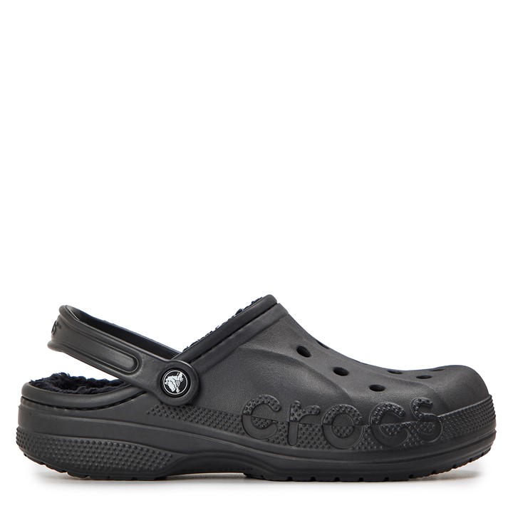 Crocs Men's Black Baya Lined Mule Slippers in Size 9, Sports Direct