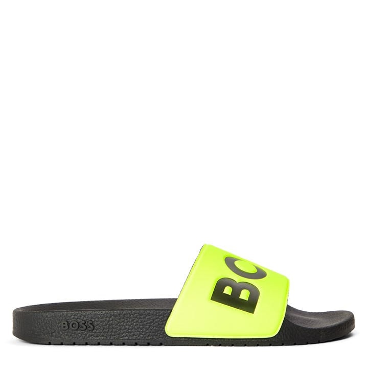 Boss Men's Yellow Comfy Slider Sandals With Logo Detail (Aryeh) in Size 11, Sports Direct