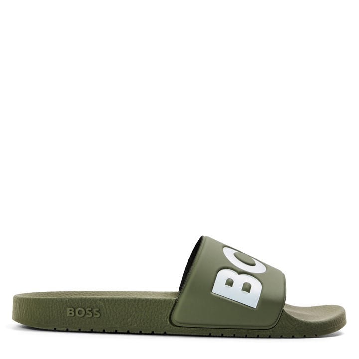 Boss Men's Green Comfy Slider Sandals With Logo Detail (Aryeh) in Size 11, Sports Direct
