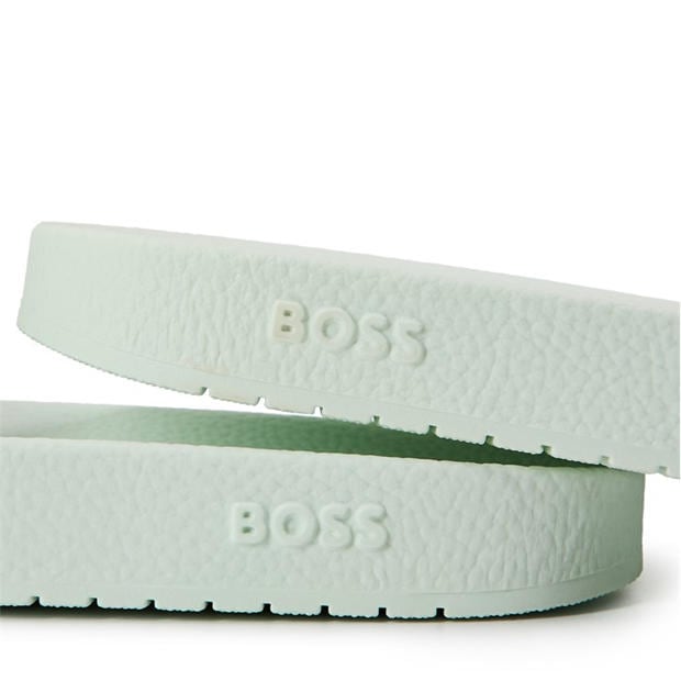 Grey/White 110 - Boss - Mens BOSS Comfy Slider Sandals with Logo Detail (Aryeh)