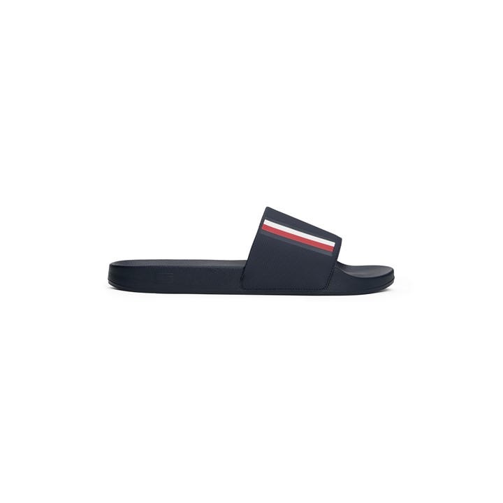 Tommy Hilfiger Men's Blue Water Resistant Moulded Footbed Pool Sliders in Size 7, Sports Direct