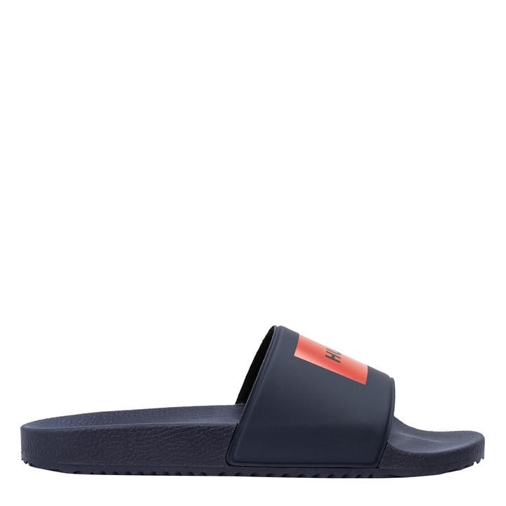 Hugo Men's Blue Iconic Sliders With Logo Detail in Size 8, Sports Direct