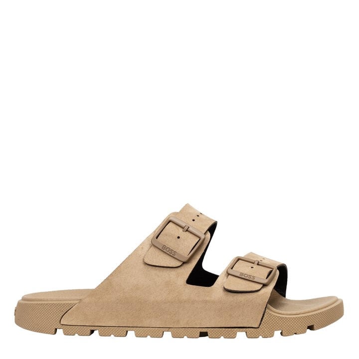 Boss Men's Brown Sandals With Embossed Logo Detail And Adjustable Straps (Surfley) in Size 12, Sports Direct