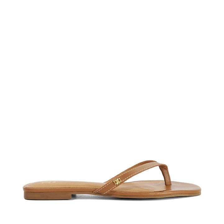 Dune London Women's Brown Lasslie Flip Flops in Size 3, Sports Direct