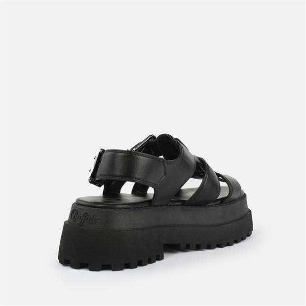 Black - Buffalo - Women's Vegan Fisherman Flat Sandals