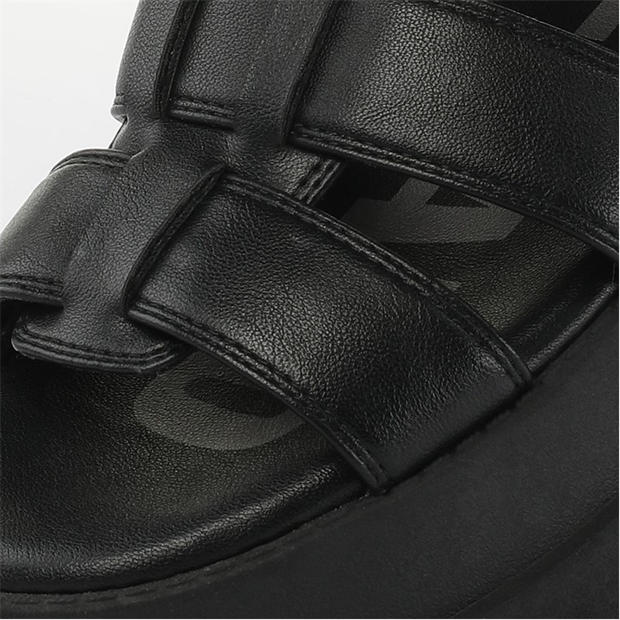 Black - Buffalo - Women's Vegan Fisherman Flat Sandals
