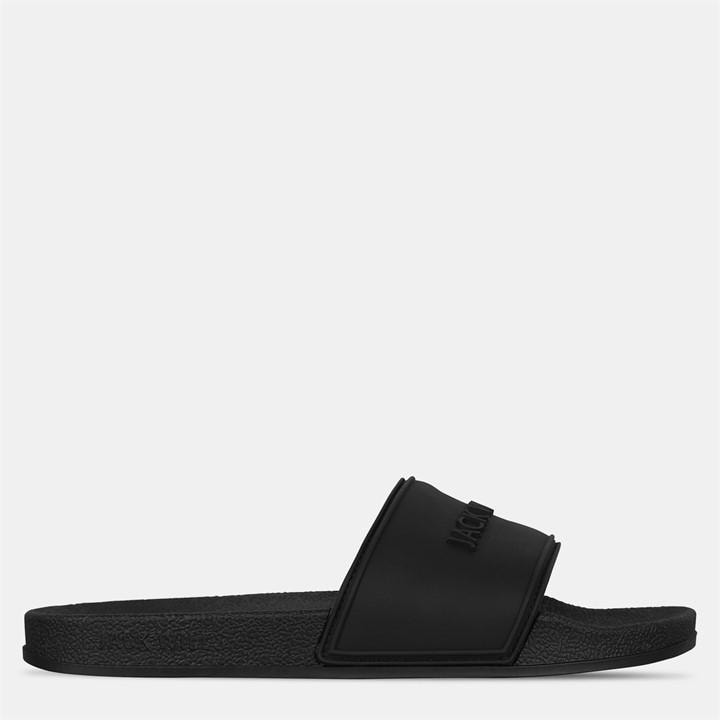 Jack Wills  Black Logo Sliders Mens in Size 11, Sports Direct