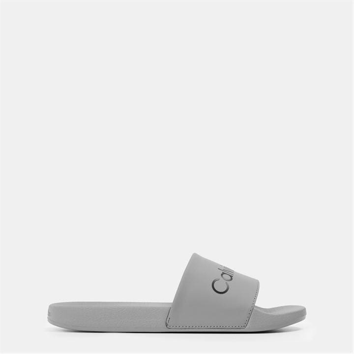 Calvin Klein Men's Grey Pool Logo Sliders in Size 11, Sports Direct