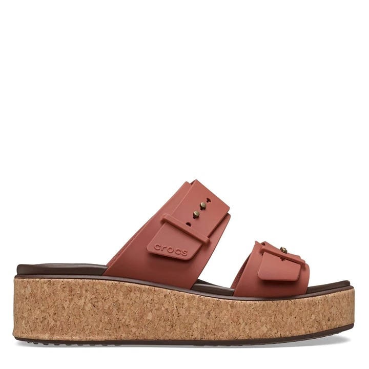 Crocs Women's Orange Brklyn Cork Flat Sandals in Size 2, Sports Direct