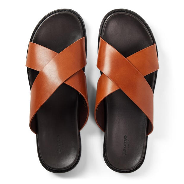 BROWN - Dune London - Men's Flat Sandals