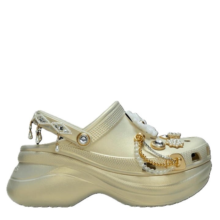 Crocs Women's Beige Bedazzled Clogs in Size 4, Sports Direct