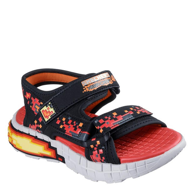 Black/Red - Skechers - Mega-Splash 4k Sports Sandals Boys