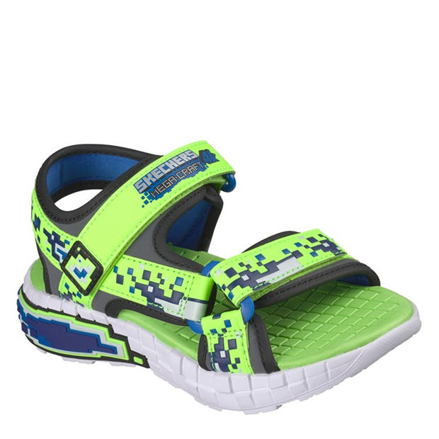 Lime/Blue - Skechers - Mega-Splash 4k Sports Sandals Boys