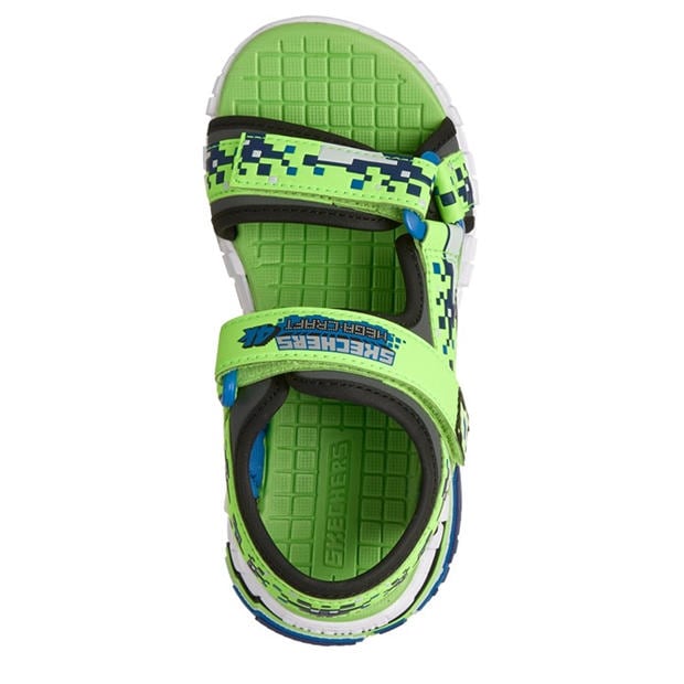 Lime/Blue - Skechers - Mega-Splash 4k Sports Sandals Boys