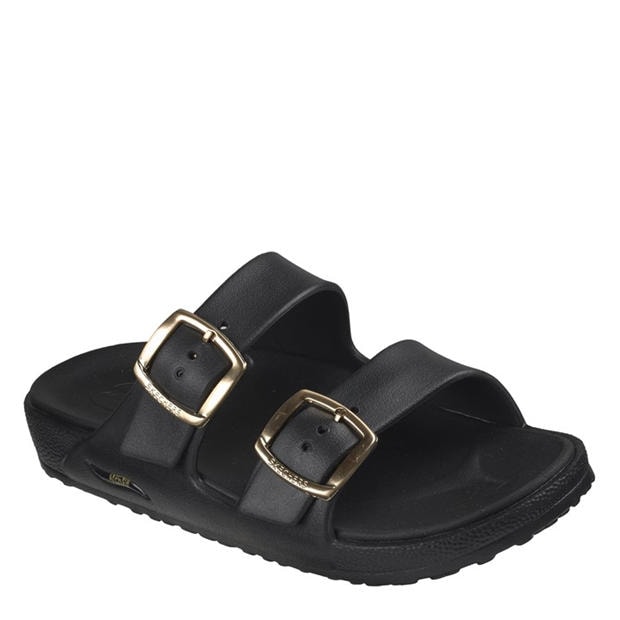 Black - Skechers - Womens Flat Sandals