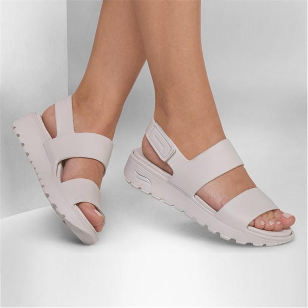 Natural - Skechers - Arch Fit Footsteps Flat Sandals Womens
