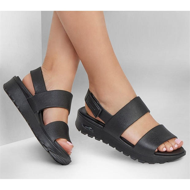 Black - Skechers - Arch Fit Footsteps Flat Sandals Womens