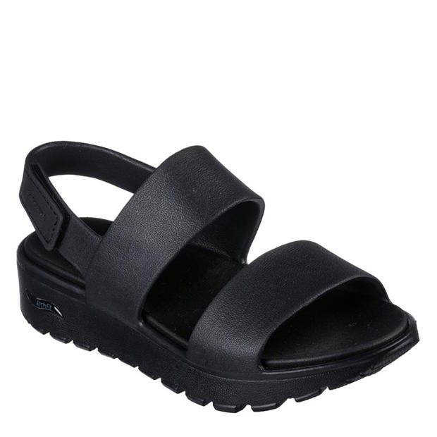 Black - Skechers - Arch Fit Footsteps Flat Sandals Womens
