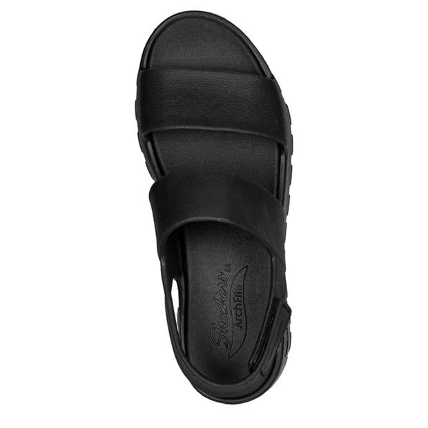 Black - Skechers - Arch Fit Footsteps Flat Sandals Womens