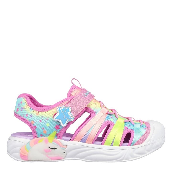 Skechers  Kids Pink Kids' Flat Sandals in Size 3, Sports Direct