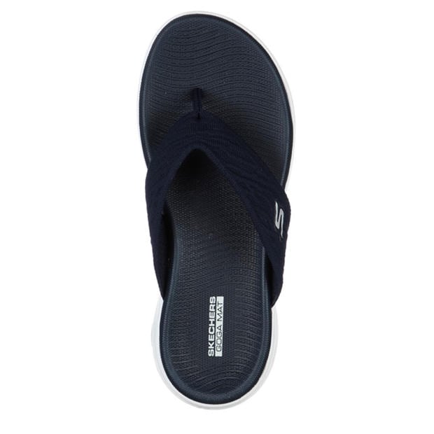 Navy - Skechers - Knit 3pt Sandal W Molded Footbed Flat Sandals Womens