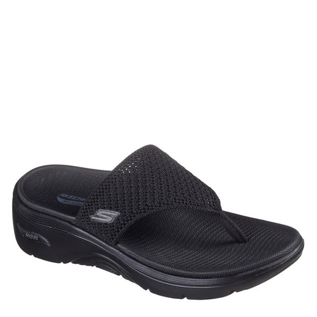 Black - Skechers - Go Walk Arch Fit 2.0 Sandal Flat Sandals Womens