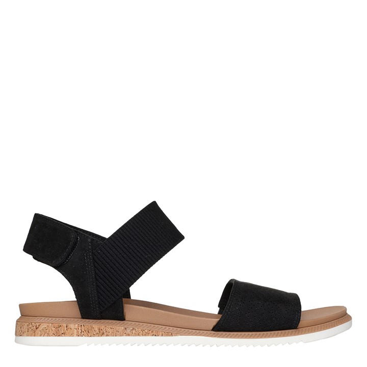 Skechers Women's Black Flat Sandals in Size 4, Sports Direct