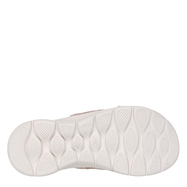Taupe - Skechers - Crossband Slide W Memory Foam Strap Flat Sandals Womens
