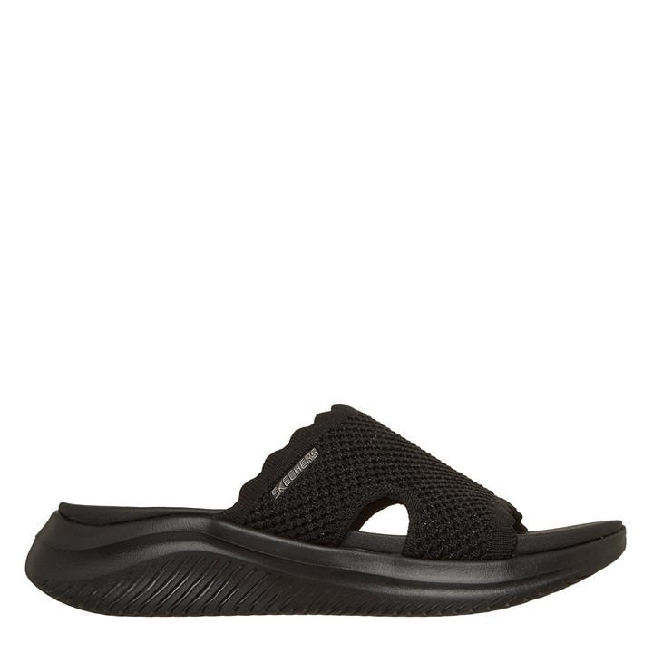 Skechers Women's Black Flat Sandals in Size 6, Sports Direct