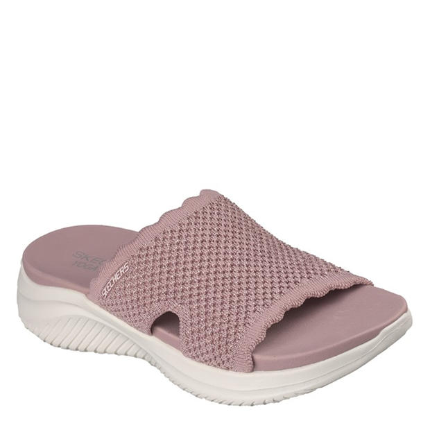 Mauve Knit - Skechers - Women's Flat Sandals