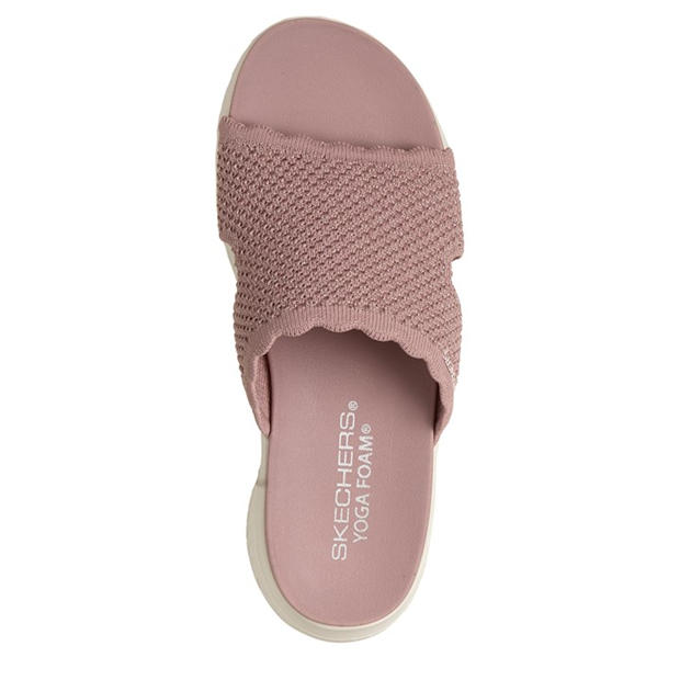 Mauve Knit - Skechers - Women's Flat Sandals