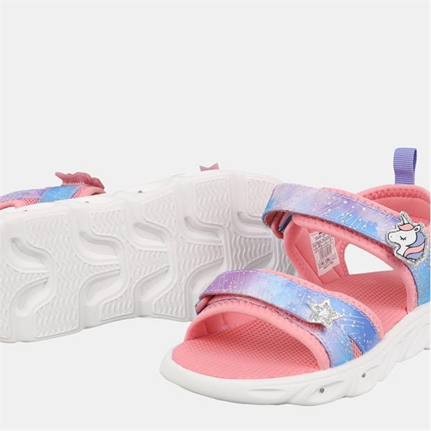 Pink/Unicorn - Slazenger - Light Up Sole Sandals Juniors