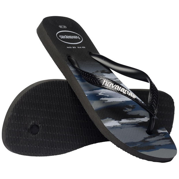 Black/White - Havaianas - Men's Top Camu Black Flip Flops