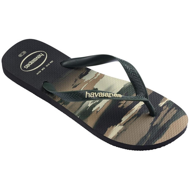 Black//Olive - Havaianas - Men's Top Camu Black Flip Flops