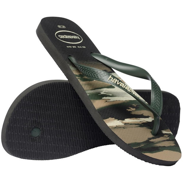 Black//Olive - Havaianas - Men's Top Camu Black Flip Flops