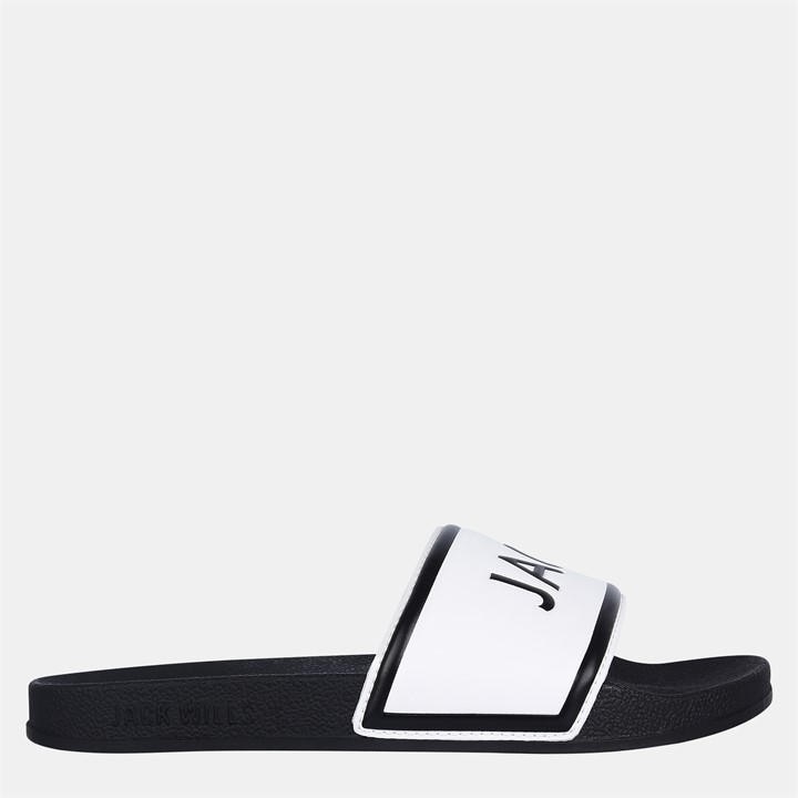 Jack Wills Men's Black Jack Logo Sliders in Size 7.5, Sports Direct