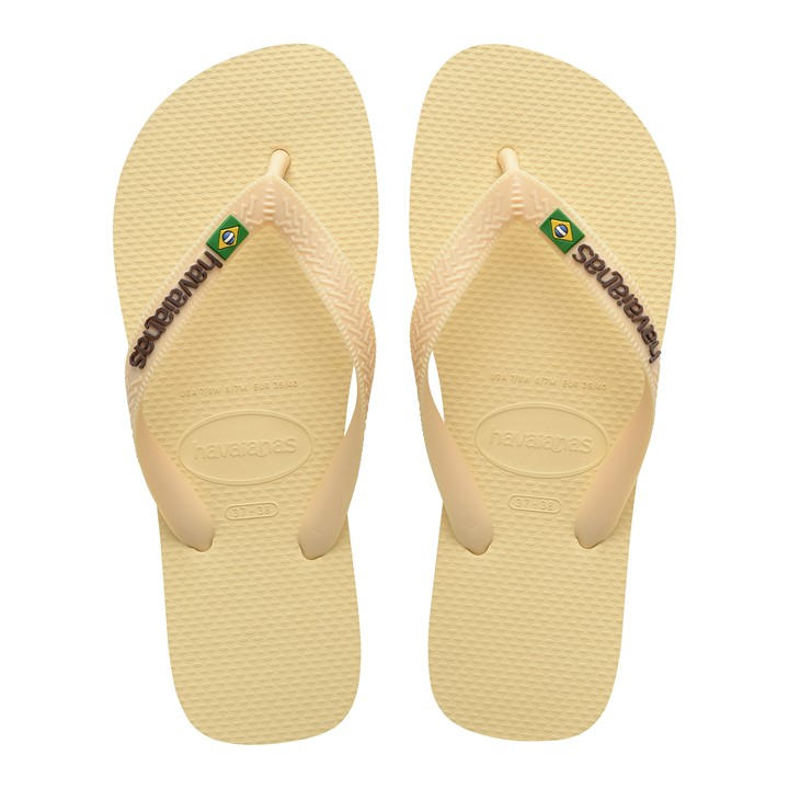 Havaianas  Yellow Brasil Logo Flip Flops in Size 6-7(39/40), Sports Direct