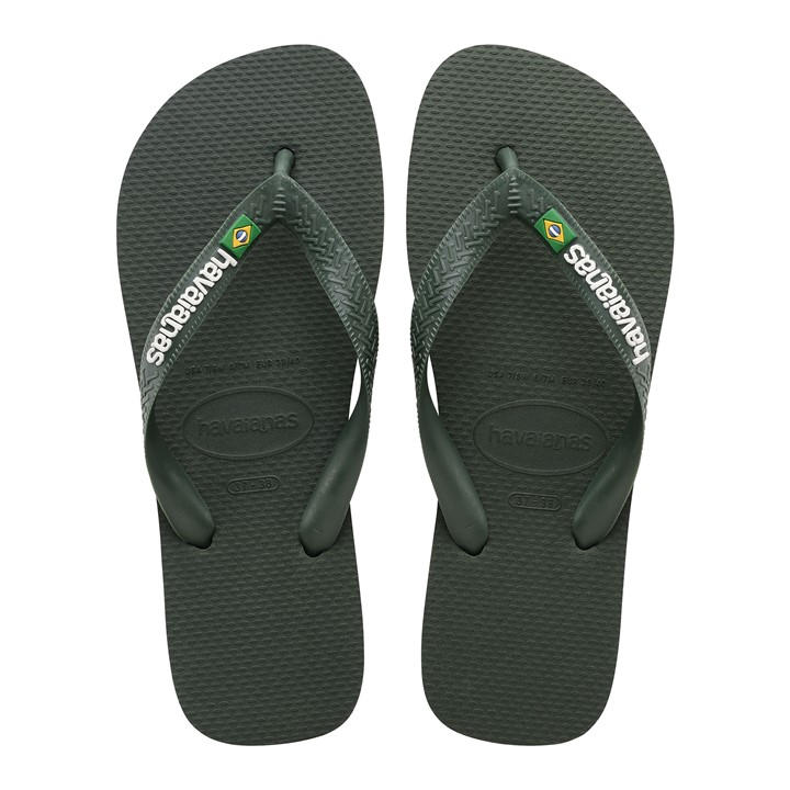 Havaianas  Green Brasil Logo Flip Flops in Size 6-7(39/40), Sports Direct