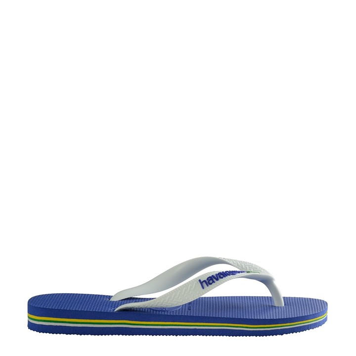 Havaianas  Blue Brasil Logo Flip Flops in Size 12, Sports Direct