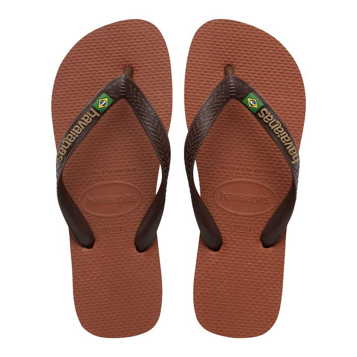 Havaianas  Brown Brasil Logo Flip Flops in Size 6-7(39/40), Sports Direct