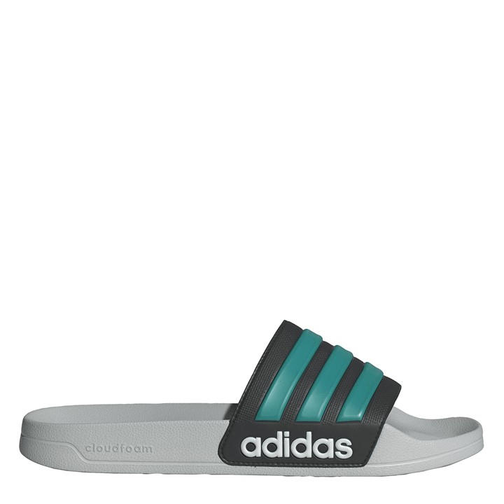 Adidas  Black Adilette Shower Slider in Size 9, Sports Direct