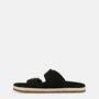 Black - Jack Wills - Men's Leather Slip On Flat Sandals