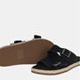 Black - Jack Wills - Men's Leather Slip On Flat Sandals