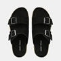 Black - Jack Wills - Men's Leather Slip On Flat Sandals
