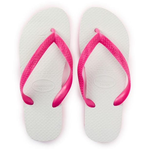 White/Pink - Havaianas - Hav. Tradicional Black 39/40 Flip Flops Unisex Adults