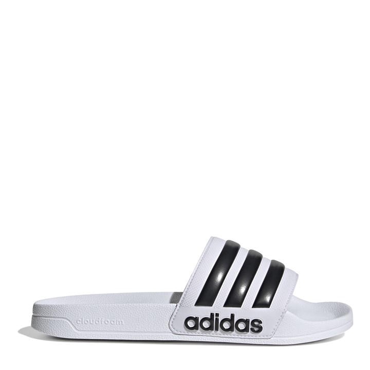 Adidas  White Adilette Shower Slides in Size 6, Sports Direct