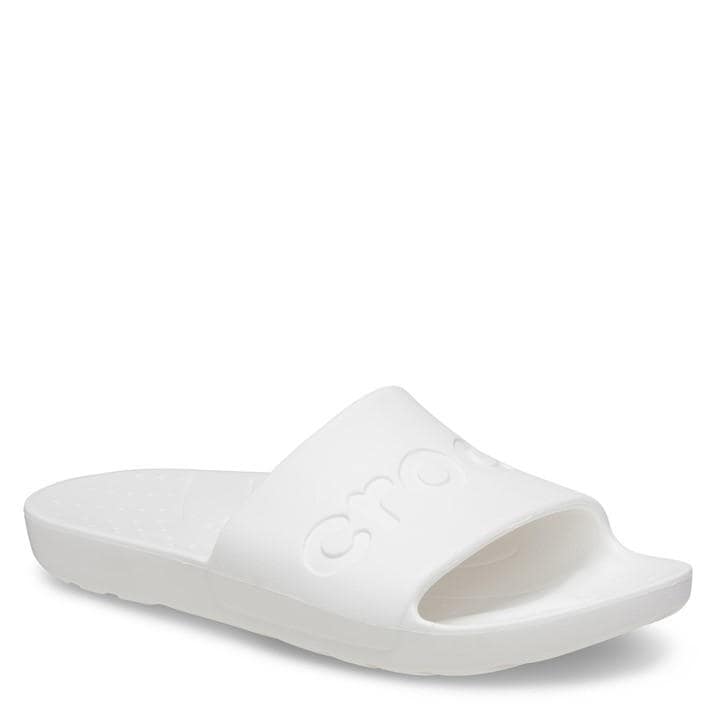 Crocs  White  Logo Sliders in Size 8, Sports Direct