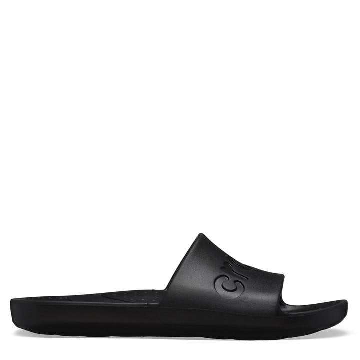 Crocs  Black  Logo Sliders in Size 6, Sports Direct