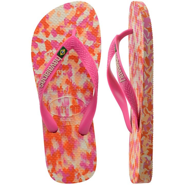Havaianas Men's Pink Brasil Flip Flops in Size 11.5, Sports Direct