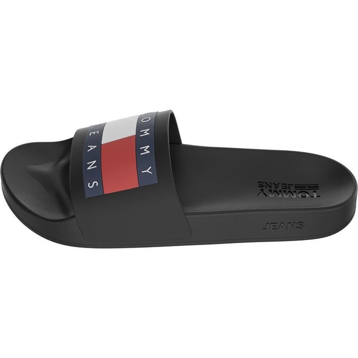 Tommy Jeans Men's Black Flag Sliders in Size 7, Sports Direct